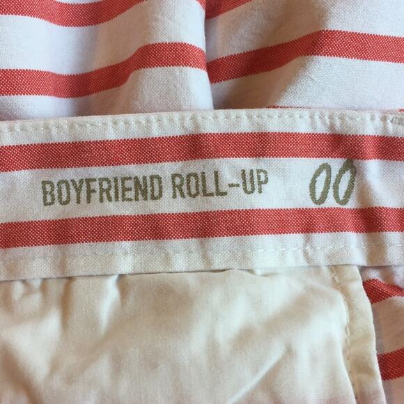 Gap Boyfriend Roll-Up Red/White Shorts Size 00 NWT - Picture 4 of 6